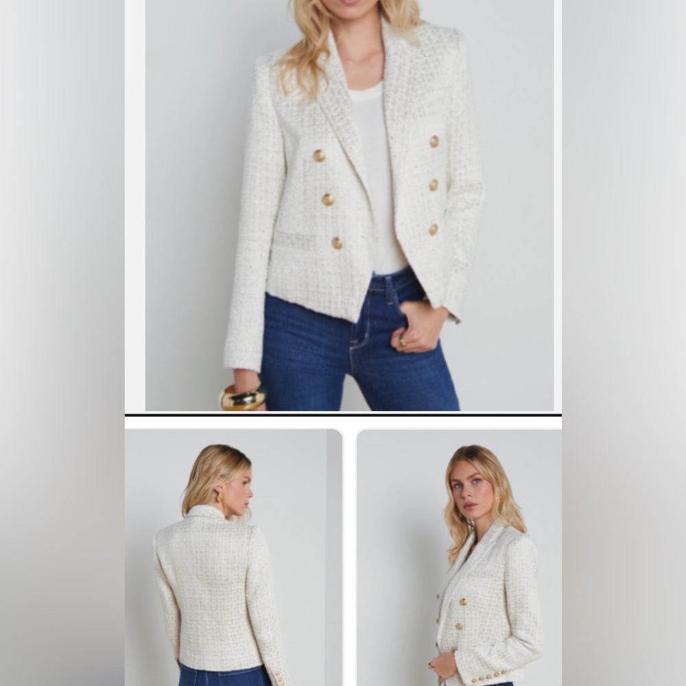 L'AGENCE Textured Cream Blazer